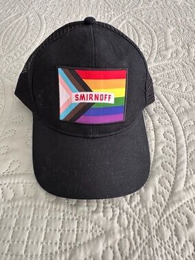 Smirnoff “ Mix With Pride” Black Mesh  Hat Cap Rainbow